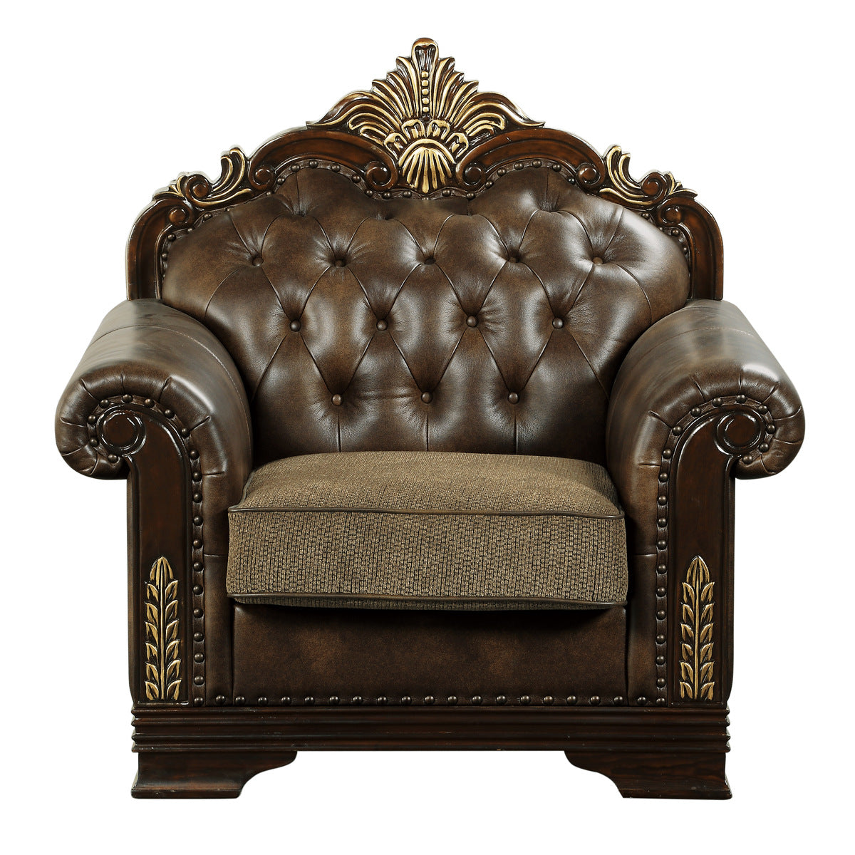 Croydon Brown Chair - SET | 9815-1A | 9815-1B - Luna Furniture - Dallas Store