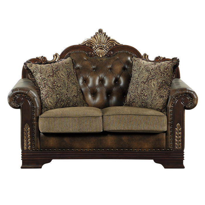 Croydon Dark Cherry Living Room Set - SET | 9815-1A | 9815-1B | 9815-2A | 9815-2B | 9815-3A | 9815-3B - Luna Furniture - Dallas Store