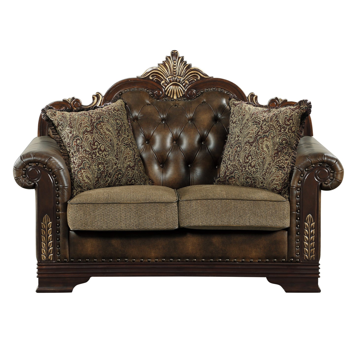 Croydon Dark Cherry Loveseat - SET | 9815-2A | 9815-2B - Luna Furniture - Dallas Store