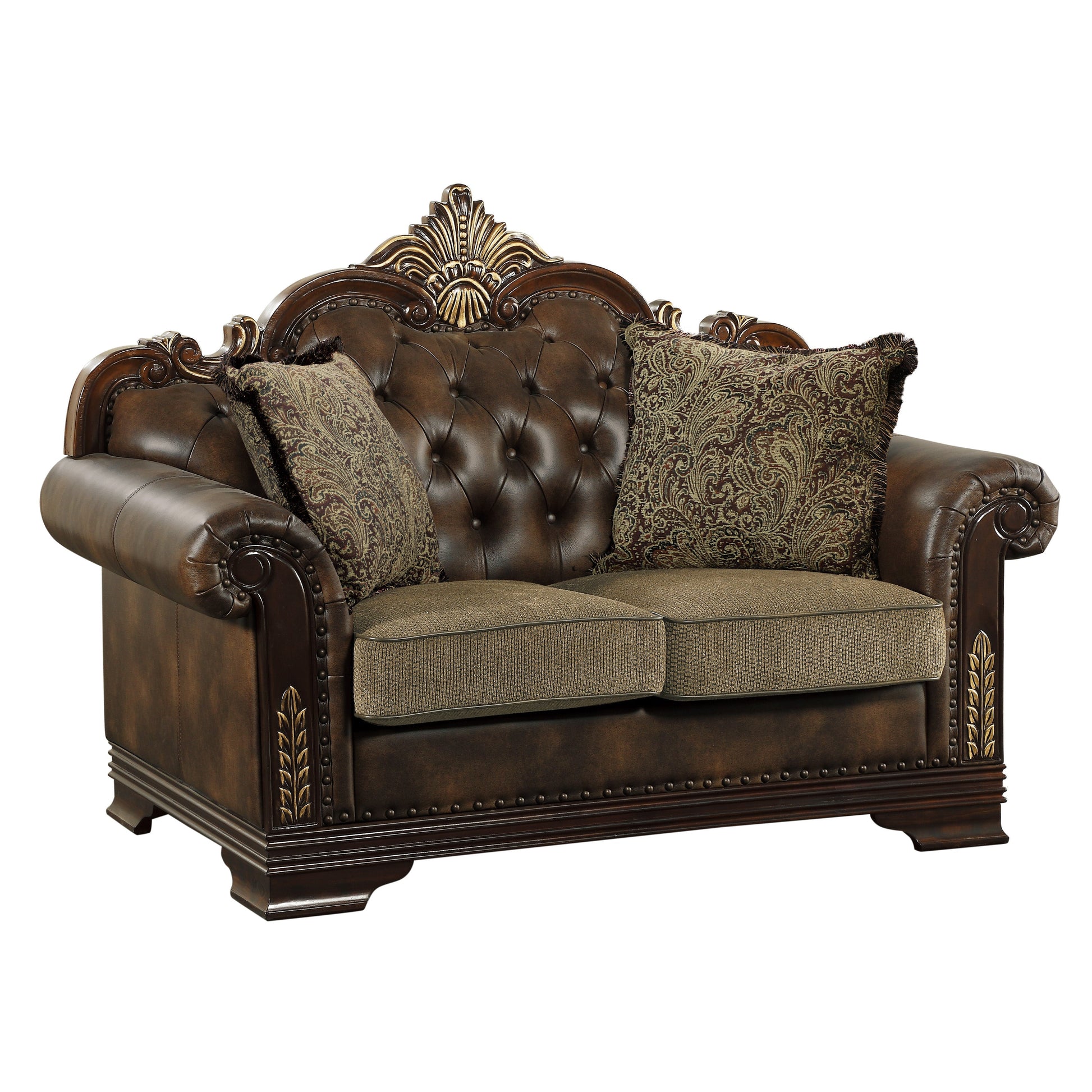 Croydon Dark Cherry Loveseat - SET | 9815-2A | 9815-2B - Luna Furniture - Dallas Store