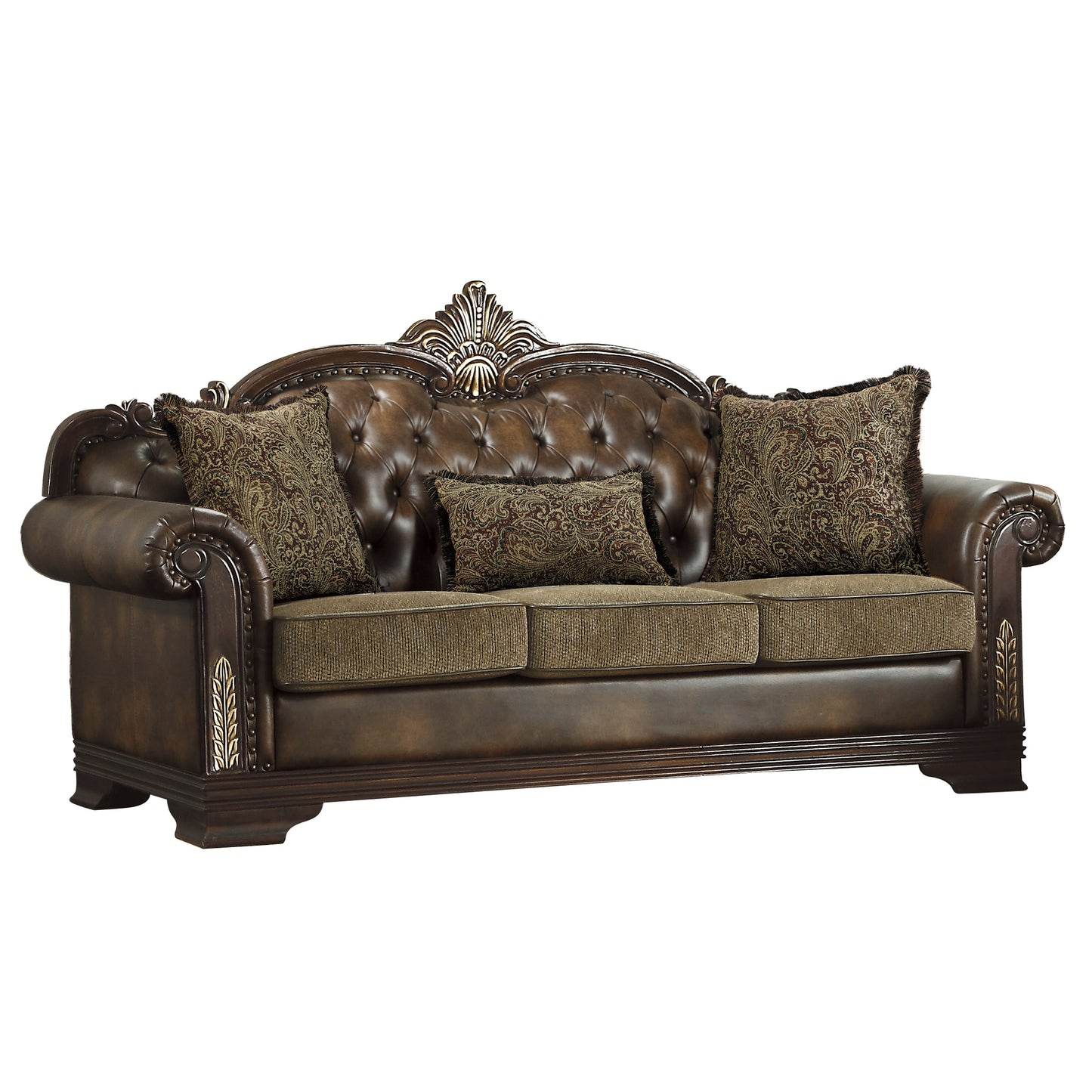 Croydon Dark Cherry Sofa - SET | 9815-3A | 9815-3B - Luna Furniture - Dallas Store