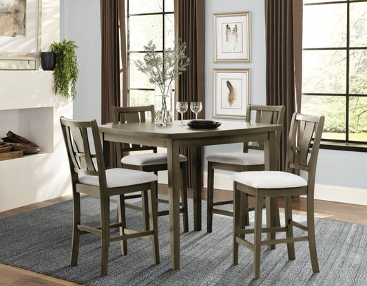 Cruz Gray Mindy 5-Piece Counter Height Set - SH1156GRY-36 - Luna Furniture - Dallas Store