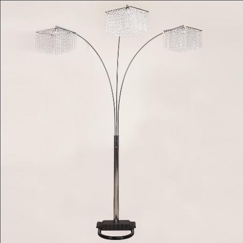 Crystal Chrome 87" Floor Lamp - 6217F-SV - Luna Furniture - Dallas Store