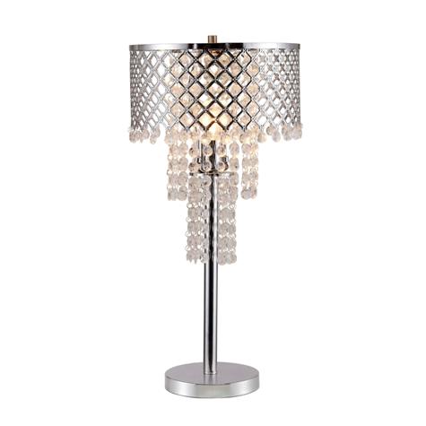 Crystal On Mesh Chrome 28" Touch Table Lamp - 6239T-1 - Luna Furniture - Dallas Store