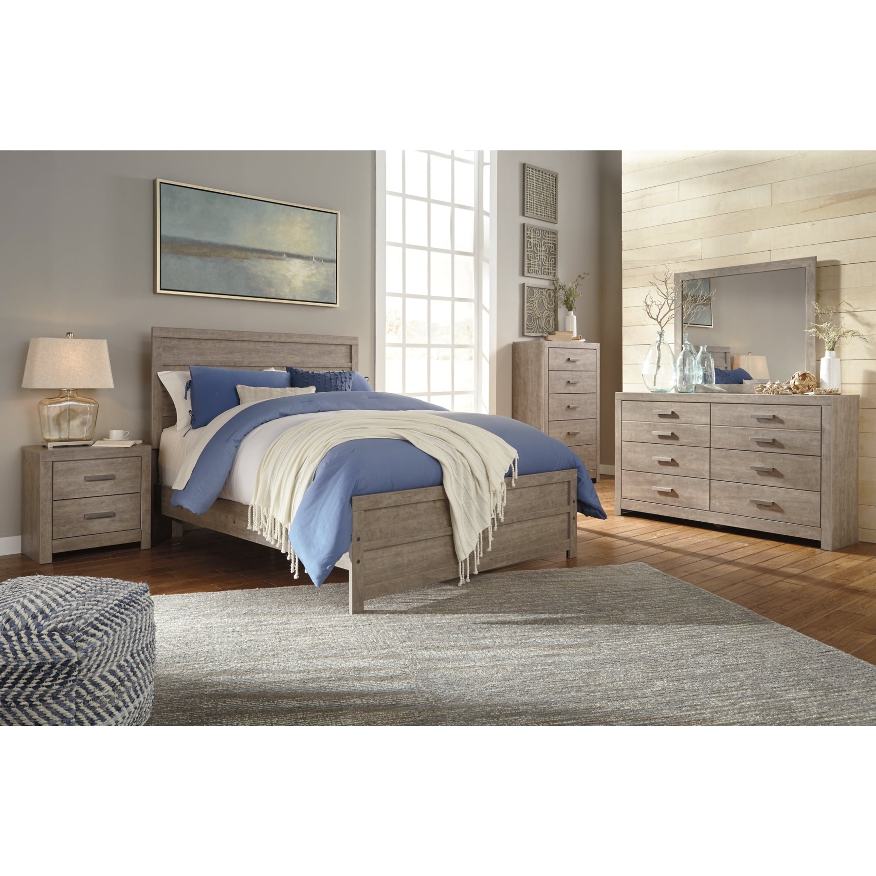 Culverbach Gray Panel Bedroom Set - SET | B070-72 | B070-97 | B070-31 | B070-36 | B070-92 | B070-46 - Luna Furniture - Dallas Store