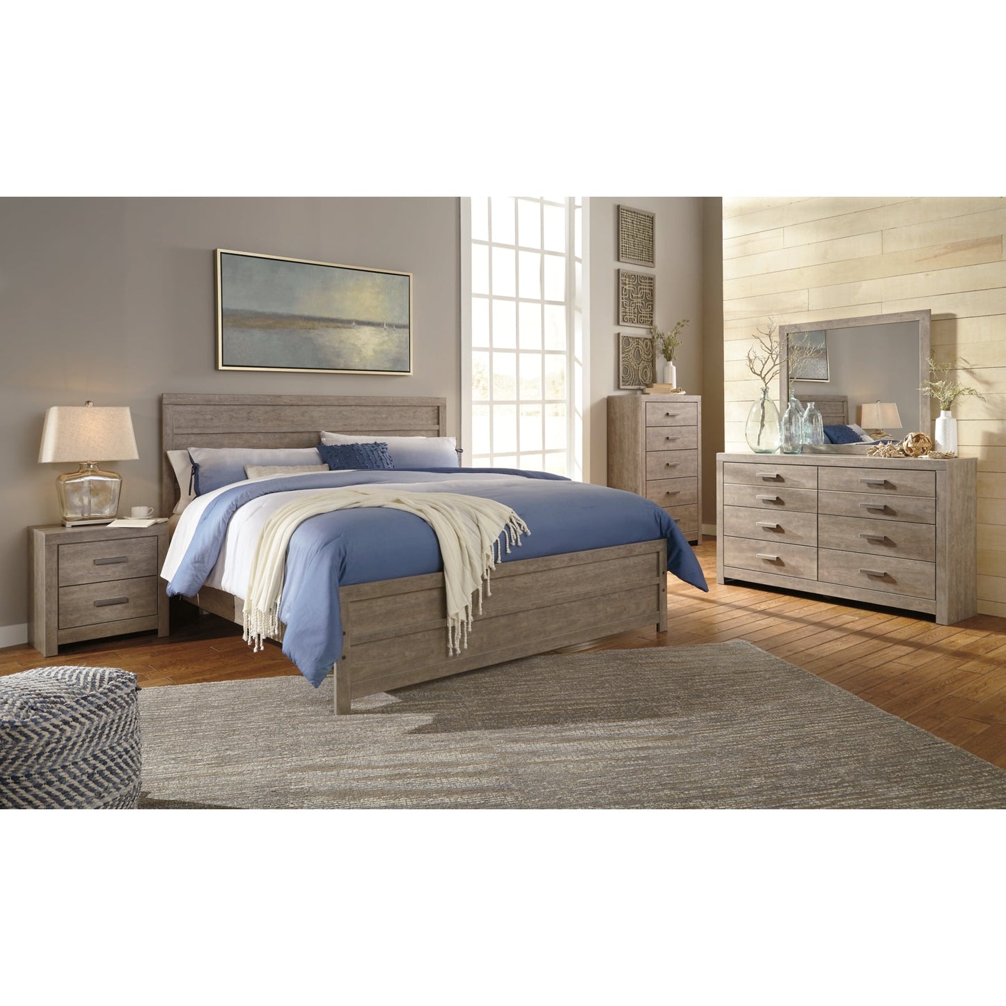 Culverbach Gray Panel Bedroom Set - SET | B070-72 | B070-97 | B070-31 | B070-36 | B070-92 | B070-46 - Luna Furniture - Dallas Store