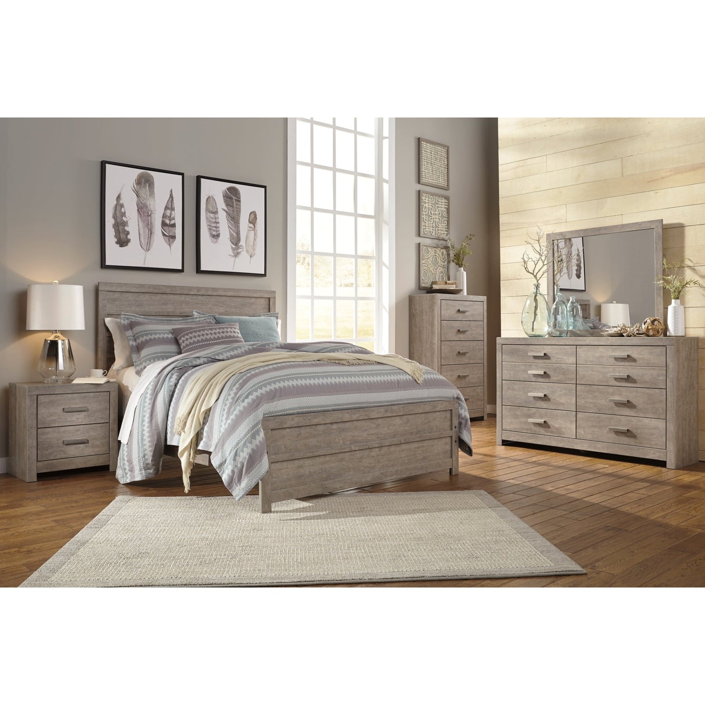 Culverbach Gray Panel Bedroom Set - SET | B070-72 | B070-97 | B070-31 | B070-36 | B070-92 | B070-46 - Luna Furniture - Dallas Store