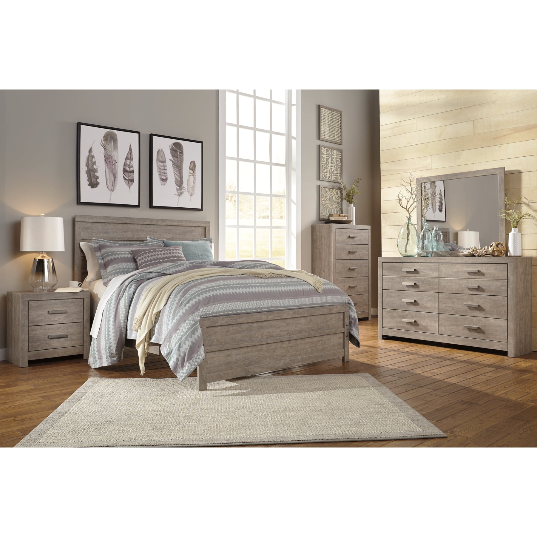 Culverbach Gray Panel Bedroom Set - SET | B070-72 | B070-97 | B070-31 | B070-36 | B070-92 | B070-46 - Luna Furniture - Dallas Store