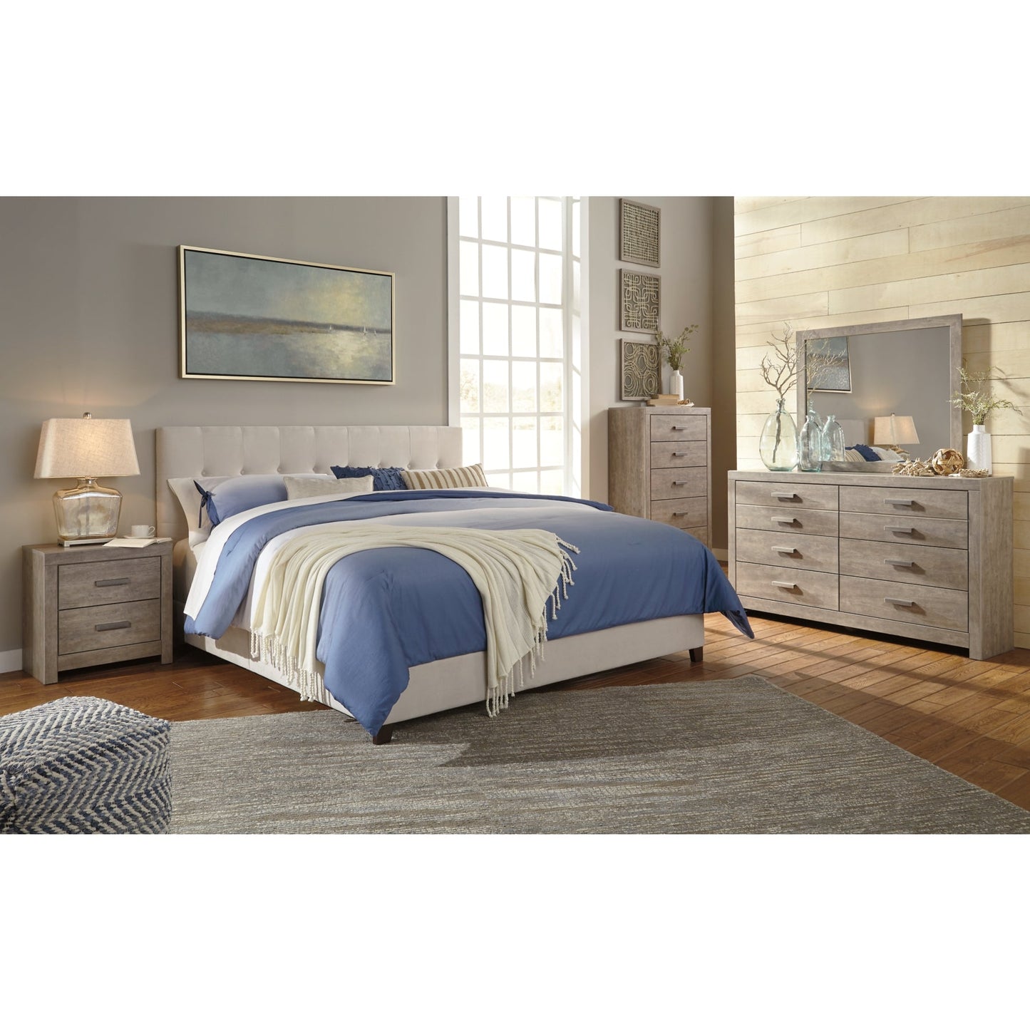 Culverbach Gray Panel Bedroom Set - SET | B070-72 | B070-97 | B070-31 | B070-36 | B070-92 | B070-46 - Luna Furniture - Dallas Store