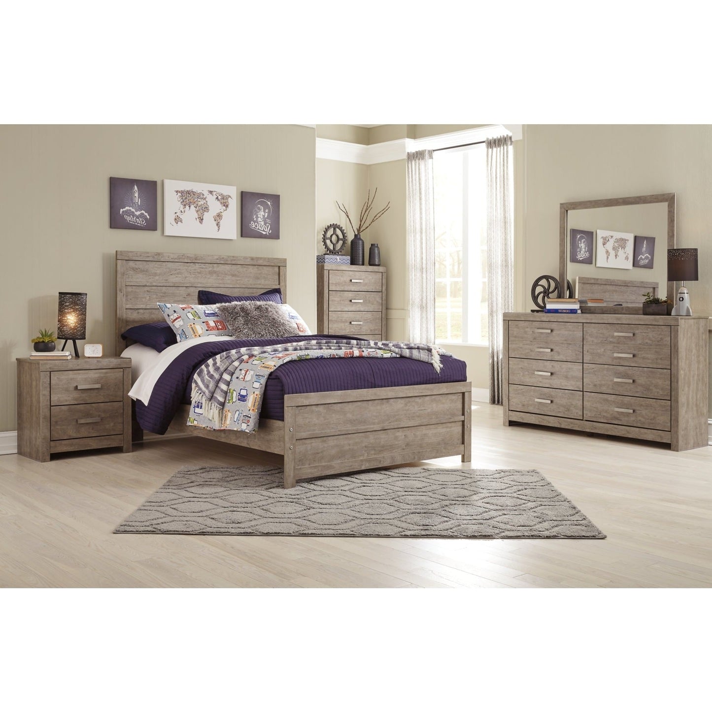 Culverbach Gray Panel Youth Bedroom Set - SET | B070-55 | B070-86 | B070-31 | B070-36 - Luna Furniture - Dallas Store