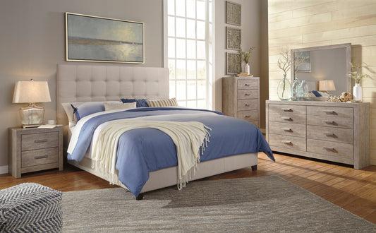 Culverbach Gray Upholstered Panel Bedroom Set - SET | B130-581 | B070-92 | B070-46 - Luna Furniture - Dallas Store