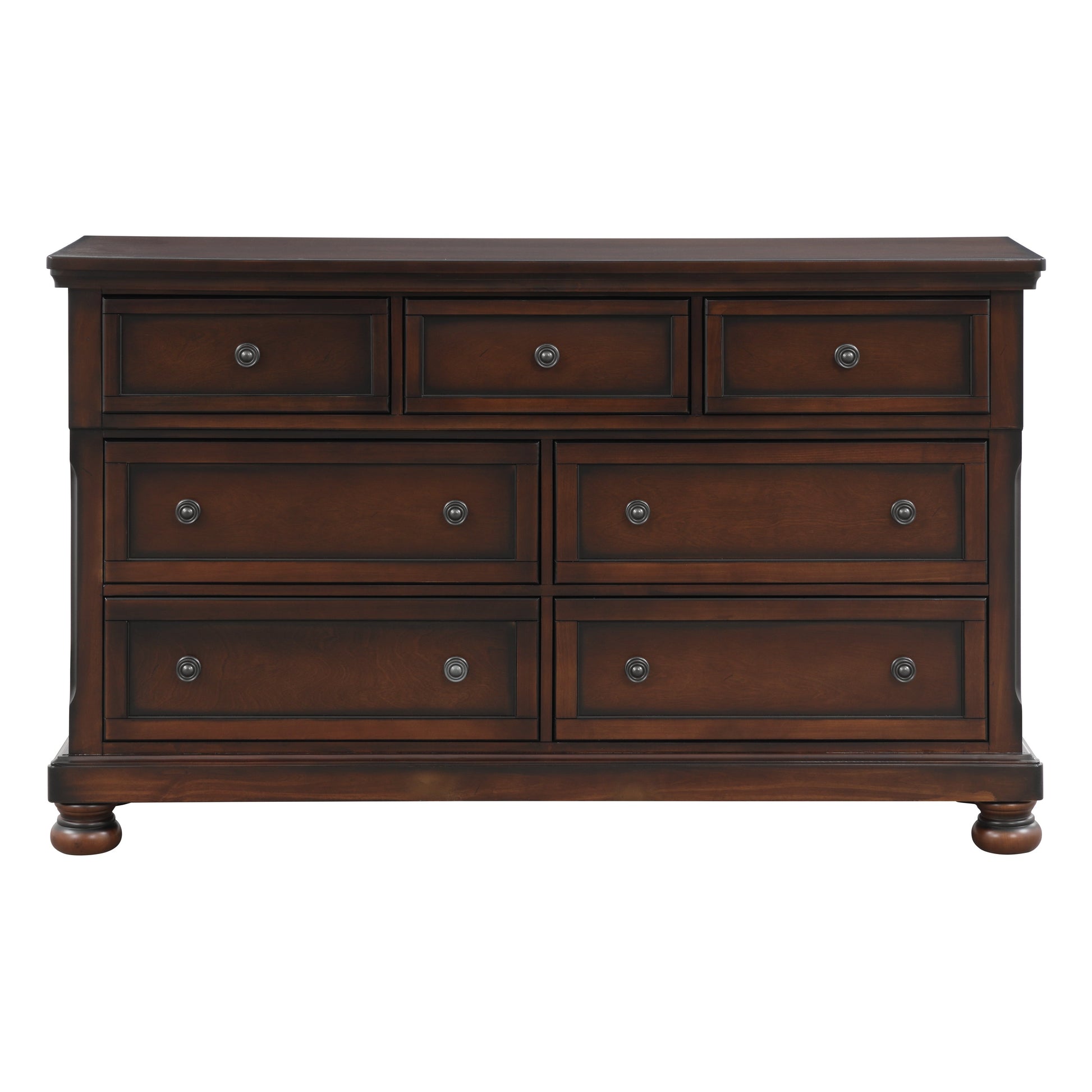 Cumberland Brown Cherry Sleigh Storage Platform Bedroom Set - SET | 2159-1 | 2159-2NF | 2159-3 | 2159-5 | 2159-6 - Luna Furniture - Dallas Store