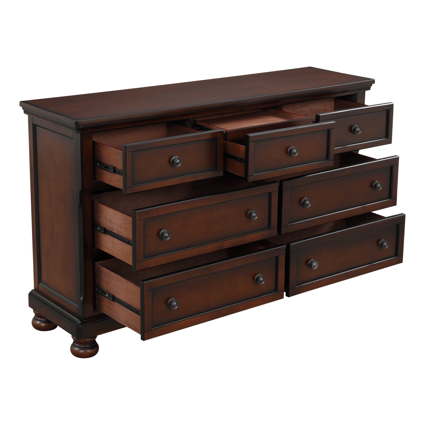 Cumberland Brown Cherry Sleigh Storage Platform Bedroom Set - SET | 2159-1 | 2159-2NF | 2159-3 | 2159-5 | 2159-6 - Luna Furniture - Dallas Store