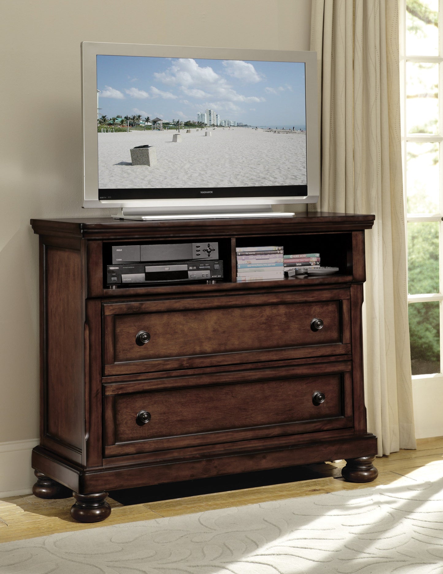 Cumberland Brown Cherry TV Chest - 2159-11 - Luna Furniture - Dallas Store