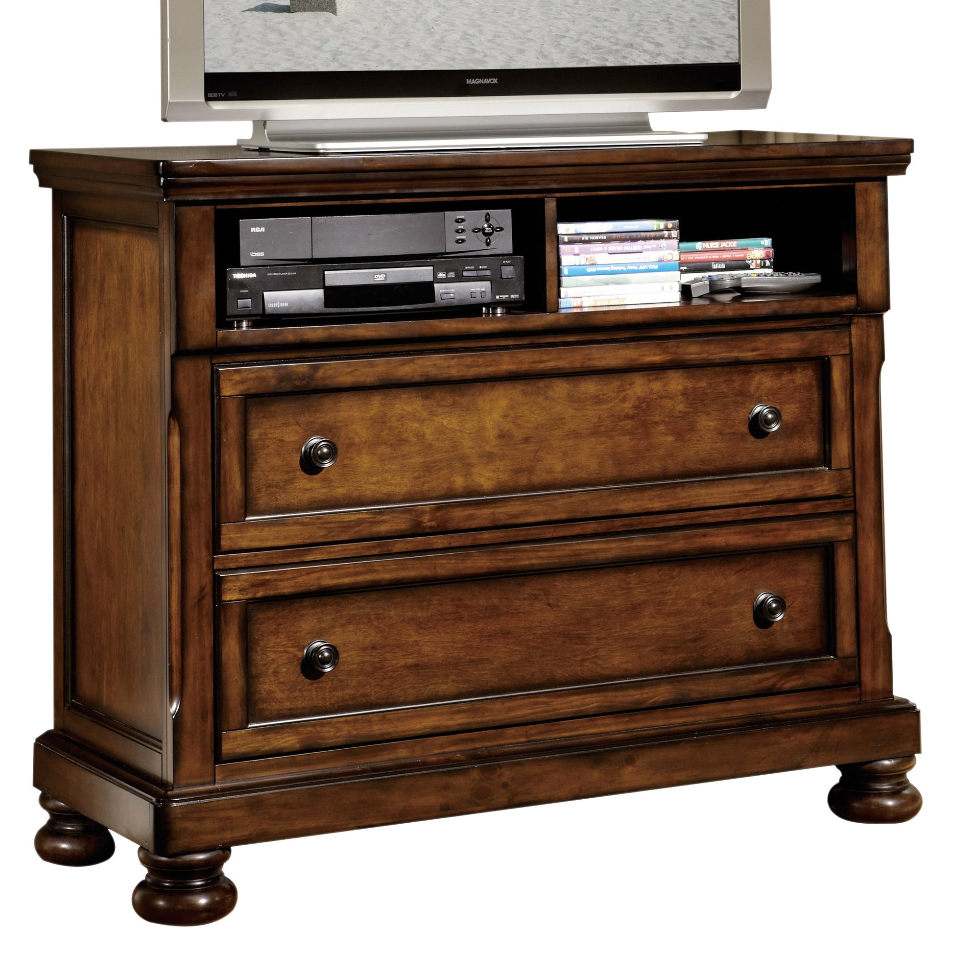 Cumberland Brown Cherry TV Chest - 2159-11 - Luna Furniture - Dallas Store
