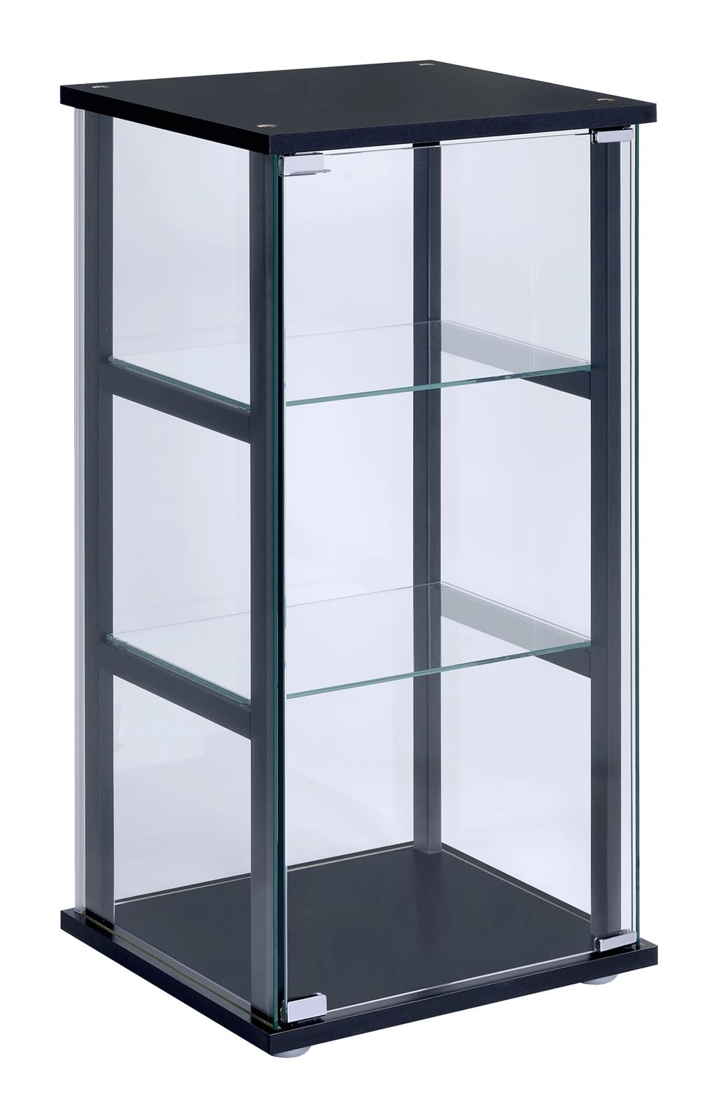 Cyclamen Black/Clear 3-Shelf Glass Curio Cabinet - 950179 - Luna Furniture - Dallas Store