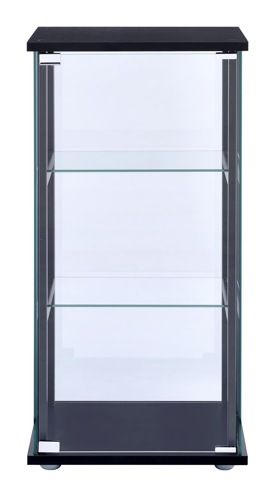 Cyclamen Black/Clear 3-Shelf Glass Curio Cabinet - 950179 - Luna Furniture - Dallas Store