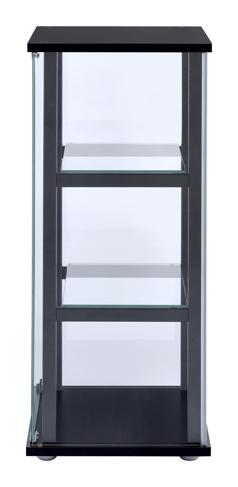 Cyclamen Black/Clear 3-Shelf Glass Curio Cabinet - 950179 - Luna Furniture - Dallas Store