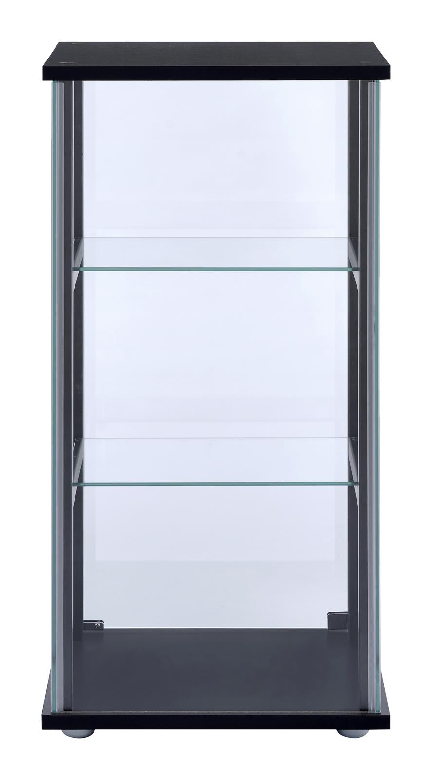 Cyclamen Black/Clear 3-Shelf Glass Curio Cabinet - 950179 - Luna Furniture - Dallas Store