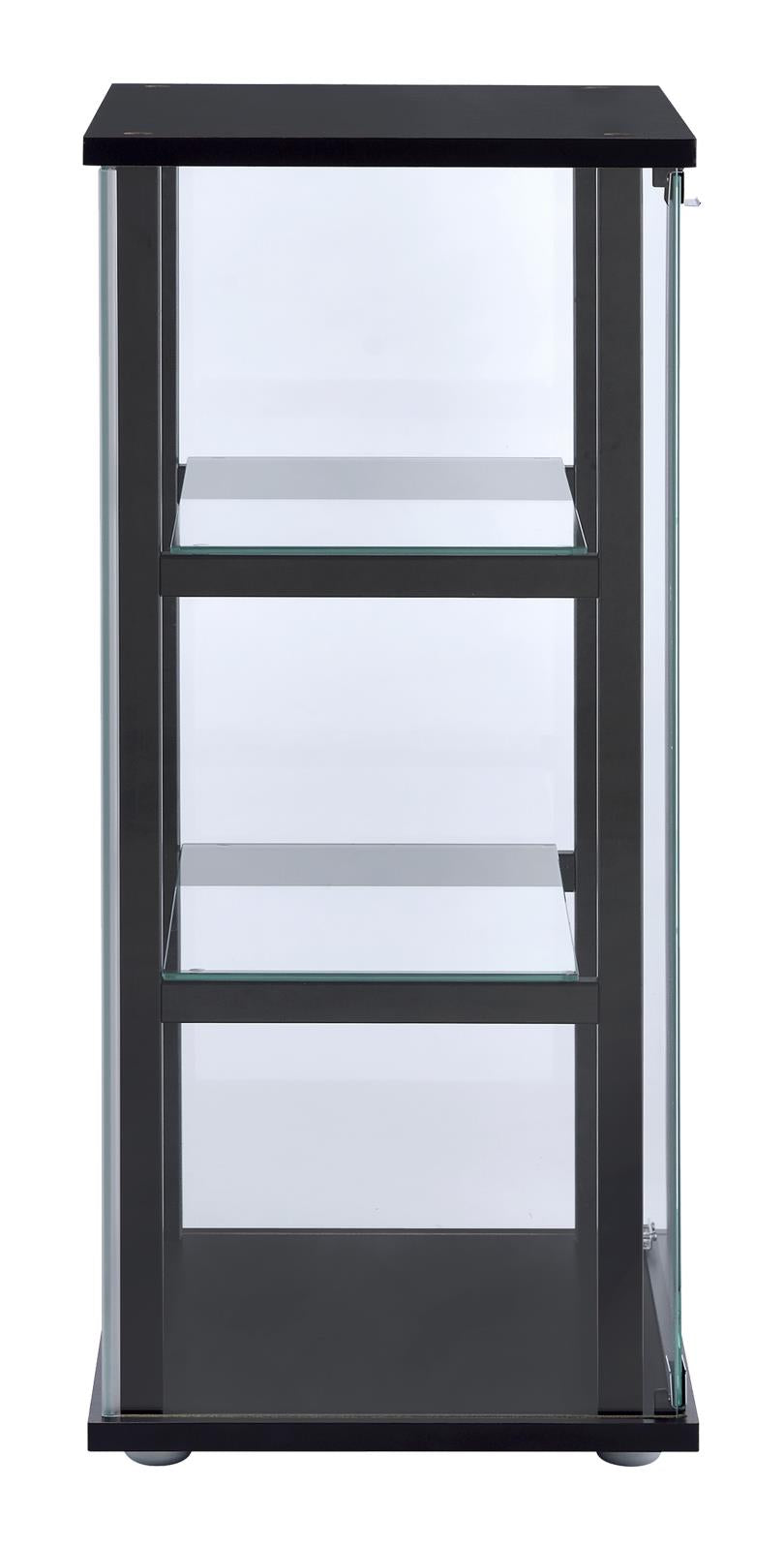 Cyclamen Black/Clear 3-Shelf Glass Curio Cabinet - 950179 - Luna Furniture - Dallas Store