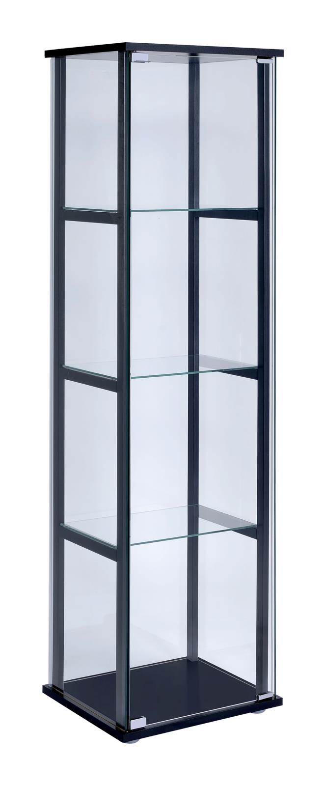 Cyclamen Black/Clear 4-Shelf Glass Curio Cabinet - 950171 - Luna Furniture - Dallas Store