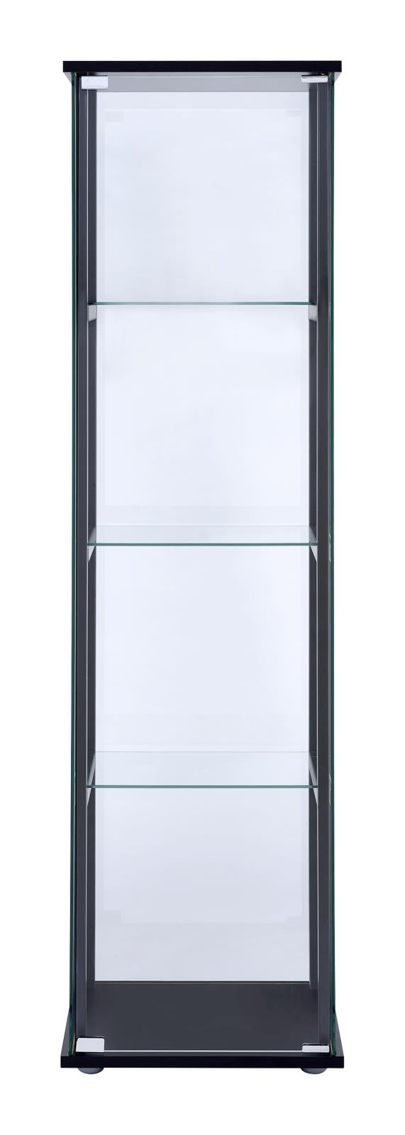 Cyclamen Black/Clear 4-Shelf Glass Curio Cabinet - 950171 - Luna Furniture - Dallas Store