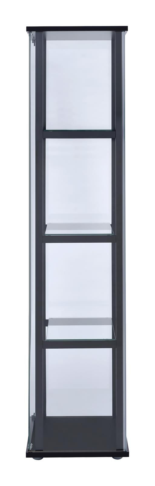 Cyclamen Black/Clear 4-Shelf Glass Curio Cabinet - 950171 - Luna Furniture - Dallas Store