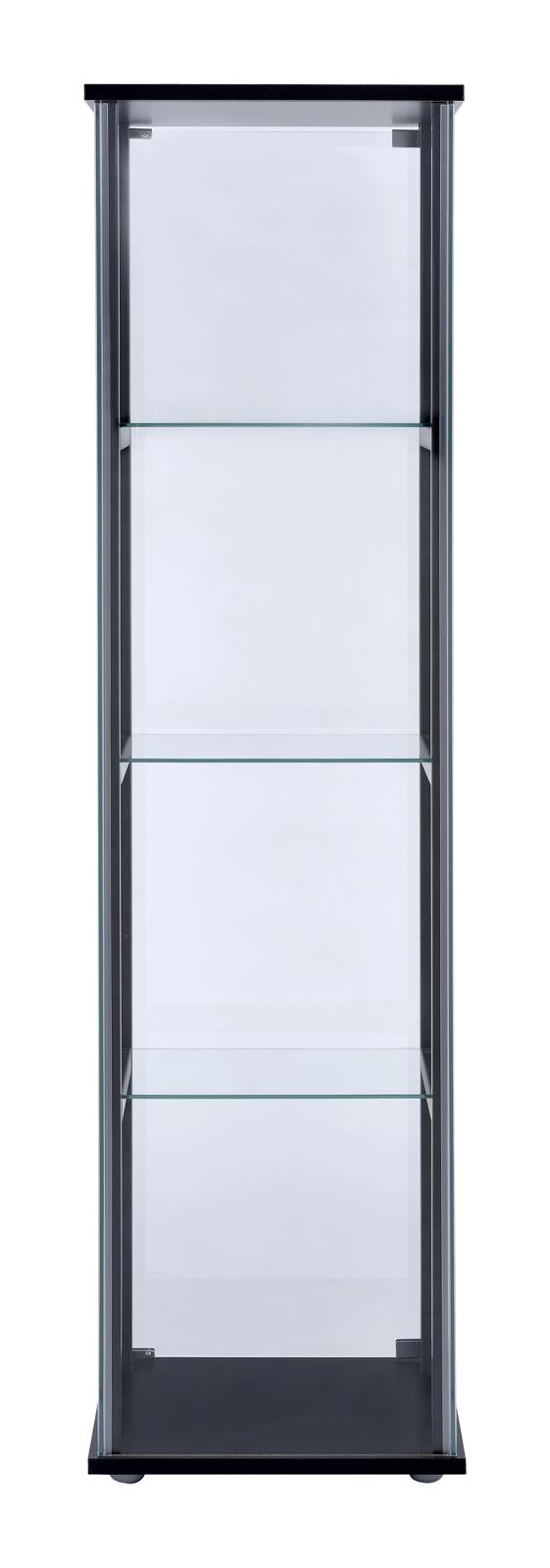 Cyclamen Black/Clear 4-Shelf Glass Curio Cabinet - 950171 - Luna Furniture - Dallas Store