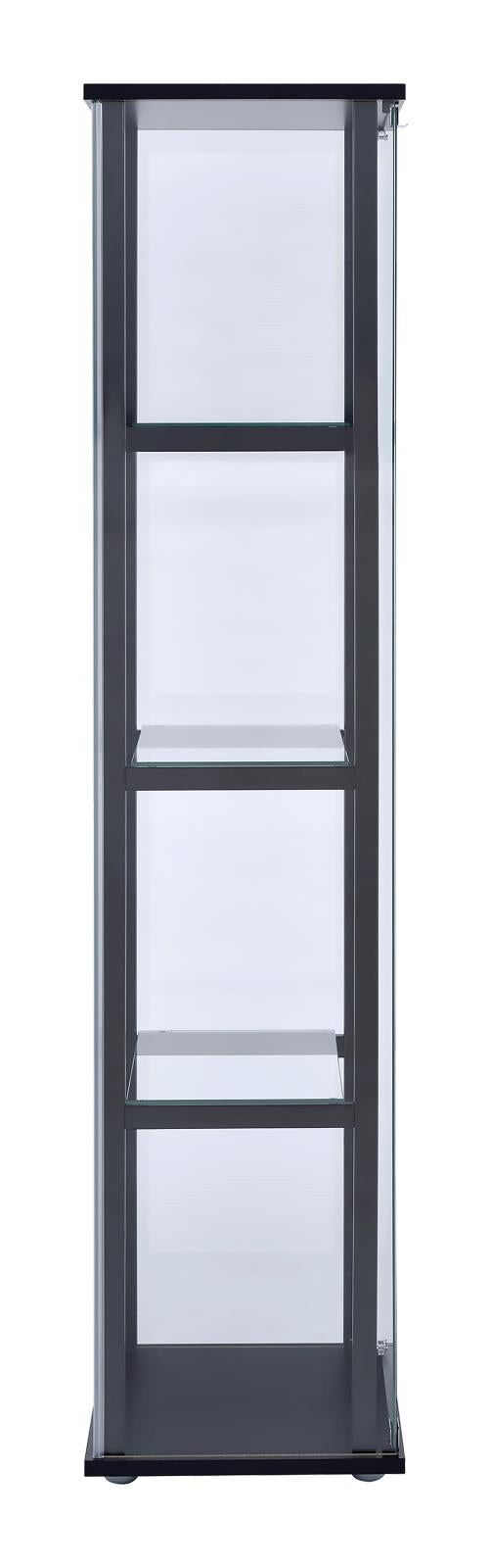 Cyclamen Black/Clear 4-Shelf Glass Curio Cabinet - 950171 - Luna Furniture - Dallas Store
