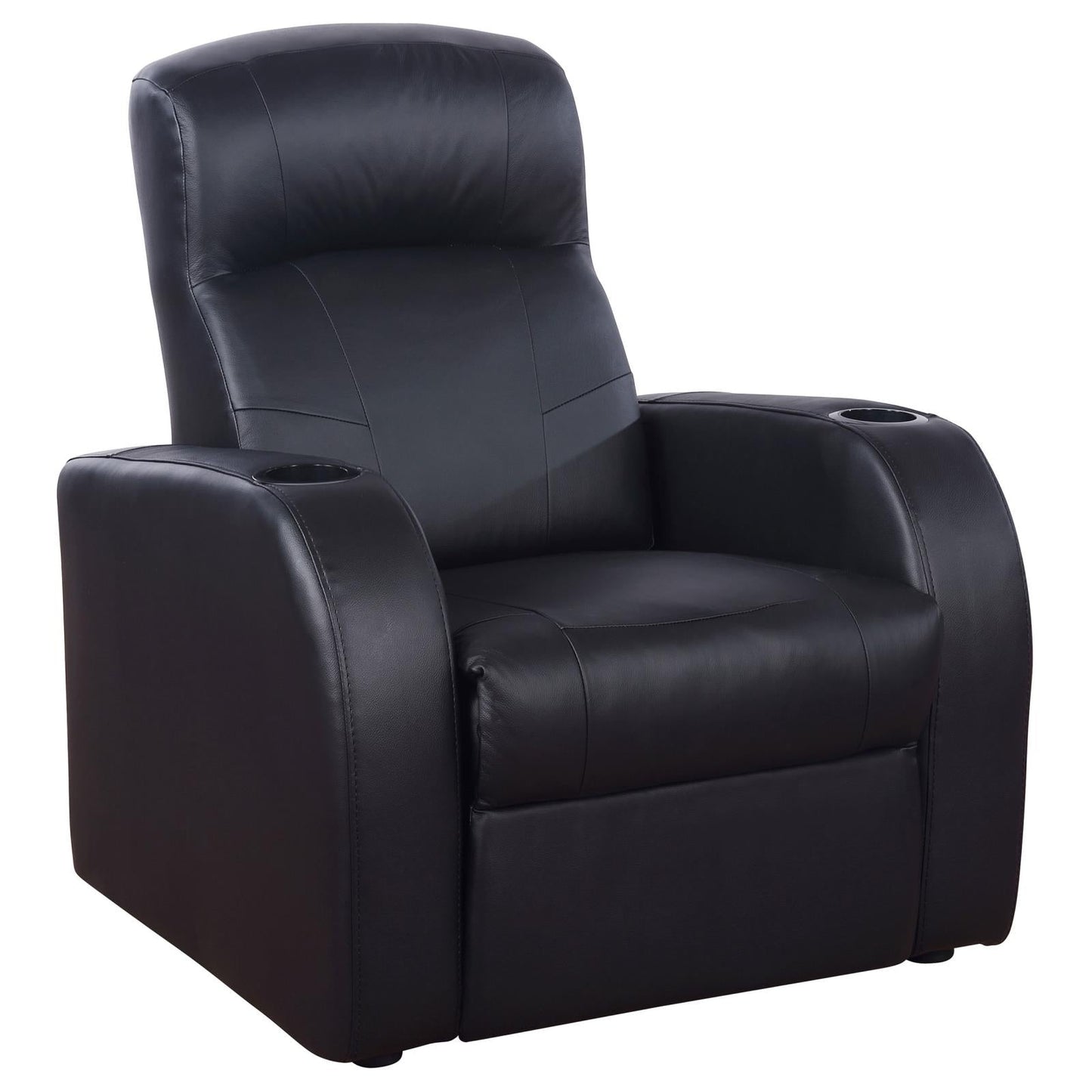 Cyrus Home Theater Upholstered Recliner Black - 600001 - Luna Furniture - Dallas Store