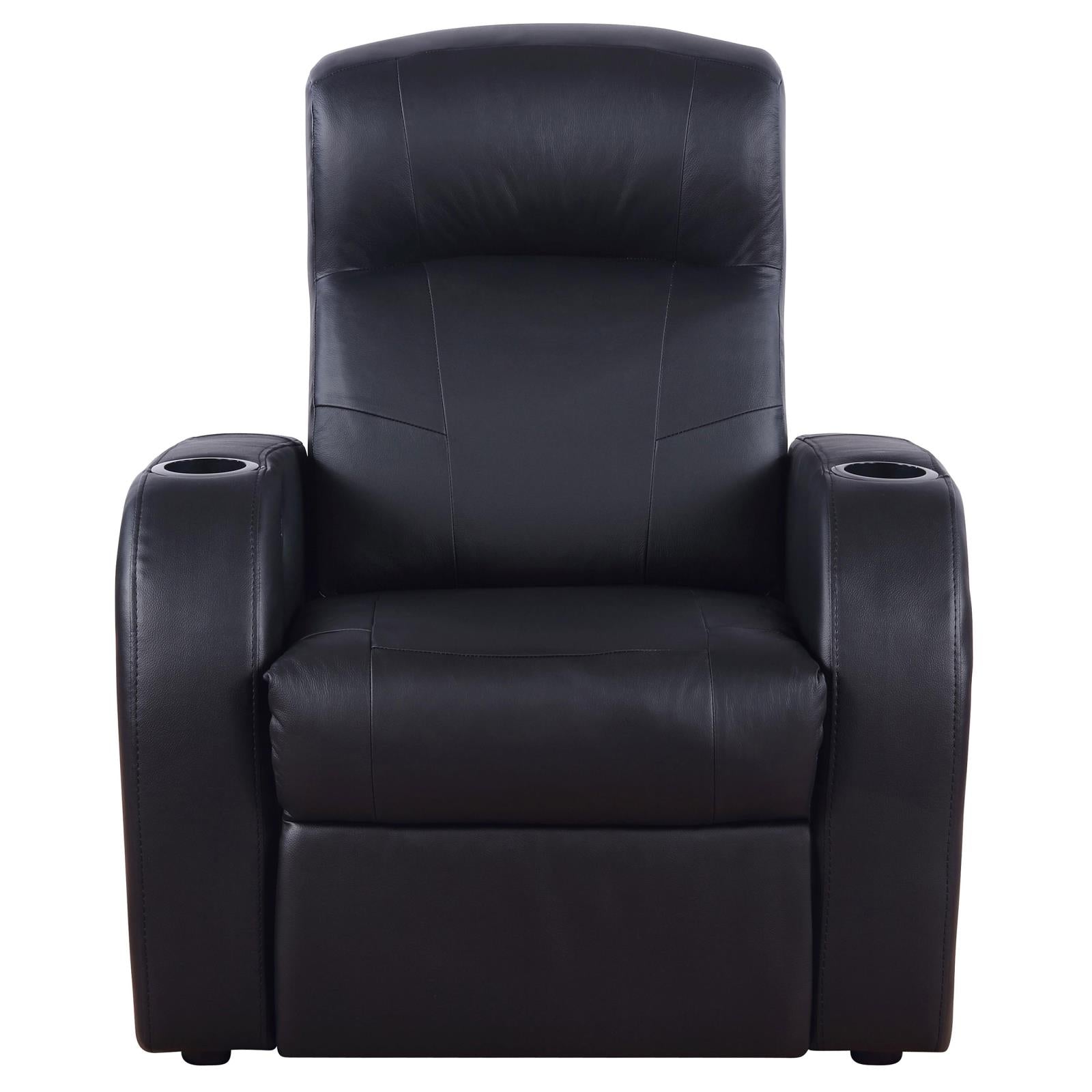 Cyrus Home Theater Upholstered Recliner Black - 600001 - Luna Furniture - Dallas Store