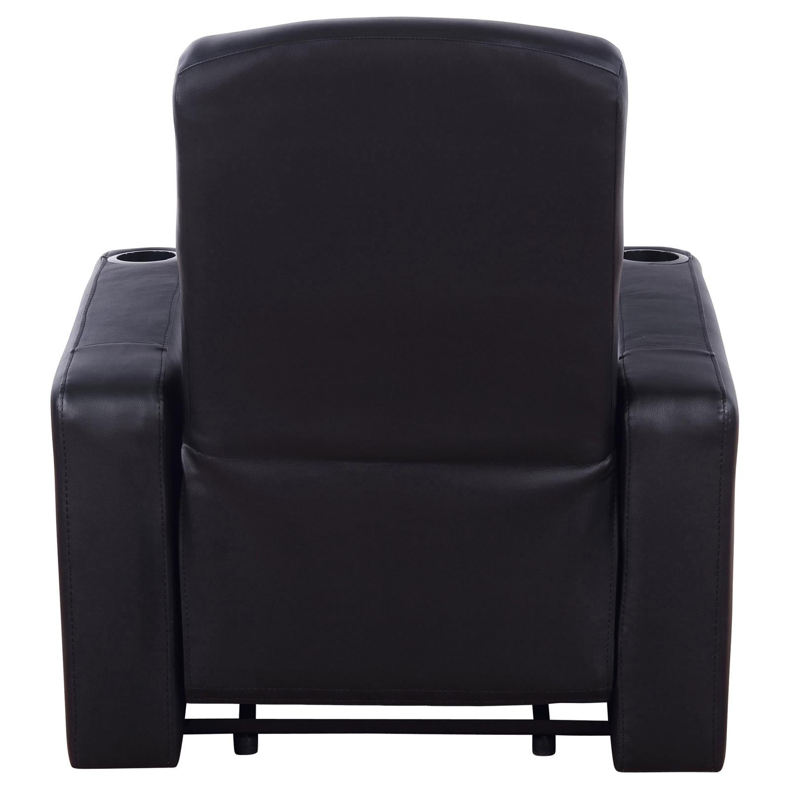Cyrus Home Theater Upholstered Recliner Black - 600001 - Luna Furniture - Dallas Store