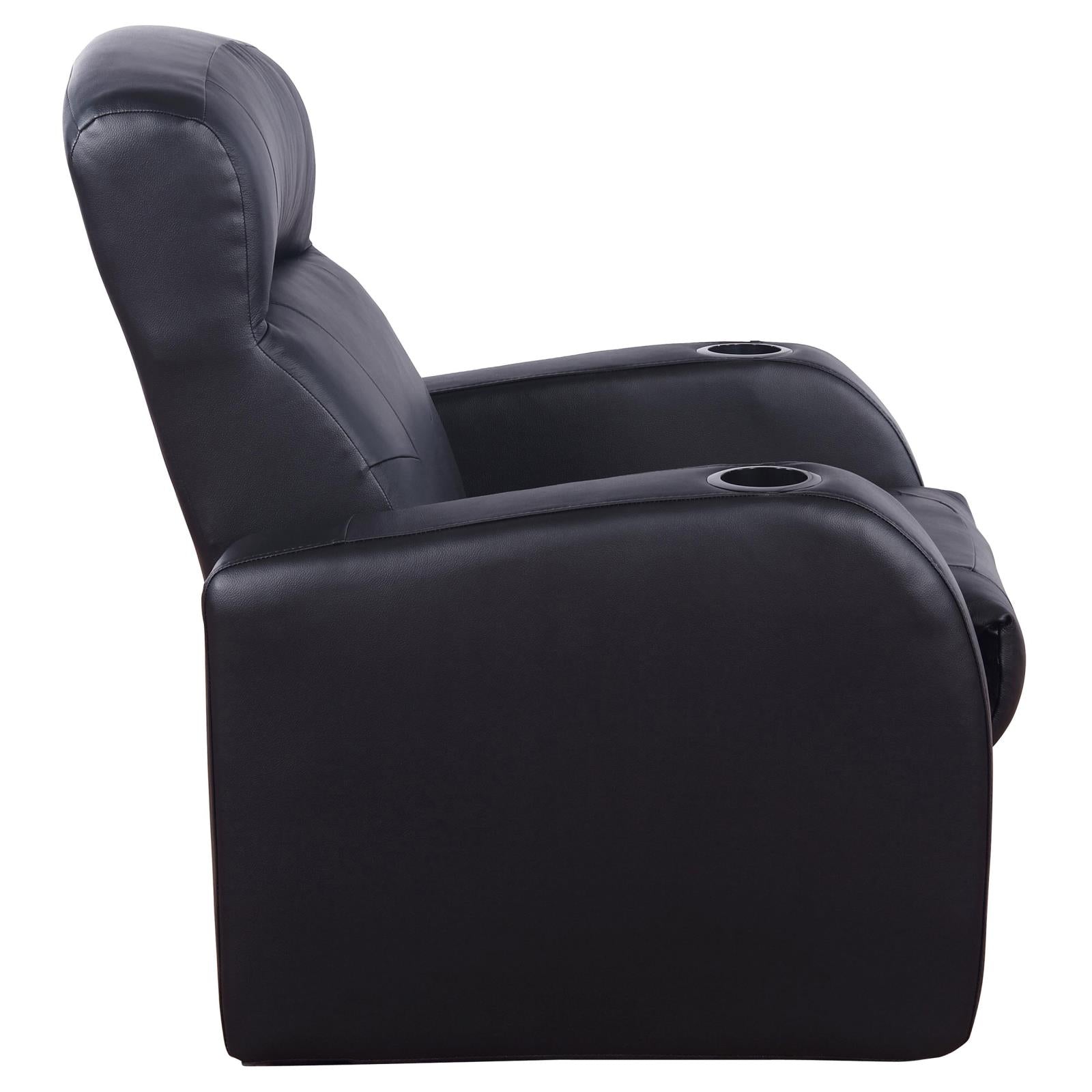 Cyrus Home Theater Upholstered Recliner Black - 600001 - Luna Furniture - Dallas Store