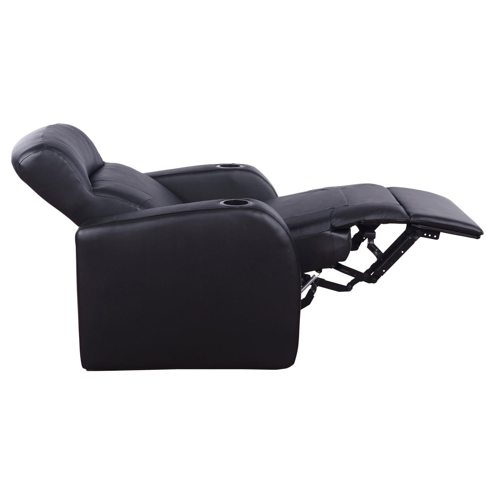 Cyrus Home Theater Upholstered Recliner Black - 600001 - Luna Furniture - Dallas Store
