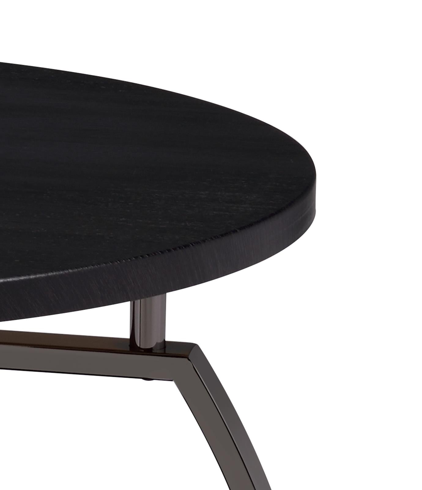 Dacre Round End Table Dark Gray/Black Nickel - 722207 - Luna Furniture - Dallas Store