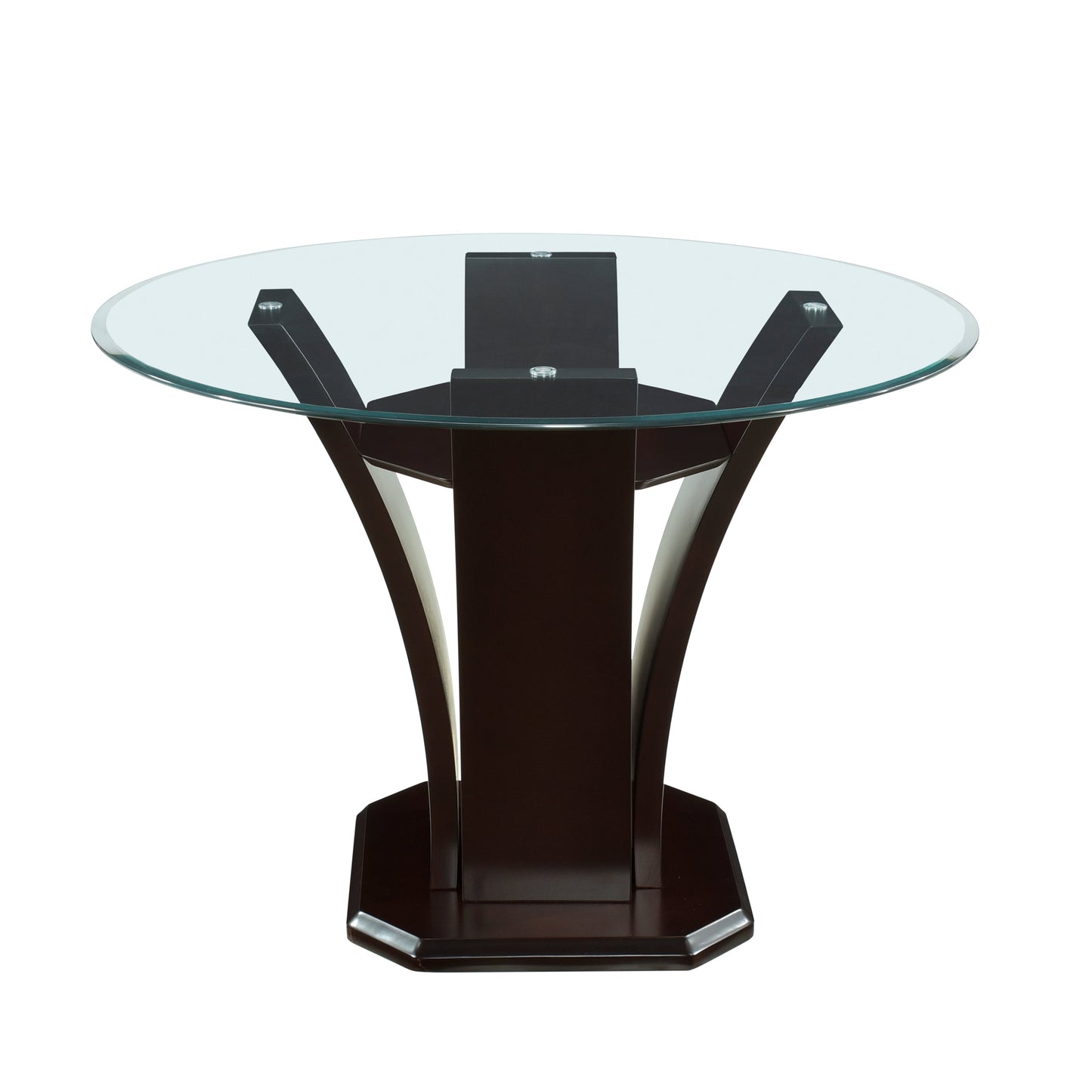 Daisy Dark Brown Glass-Top 48" Round Counter Height Table - SET | 710-36RDB | 710-36RDC | G48RD - Luna Furniture - Dallas Store