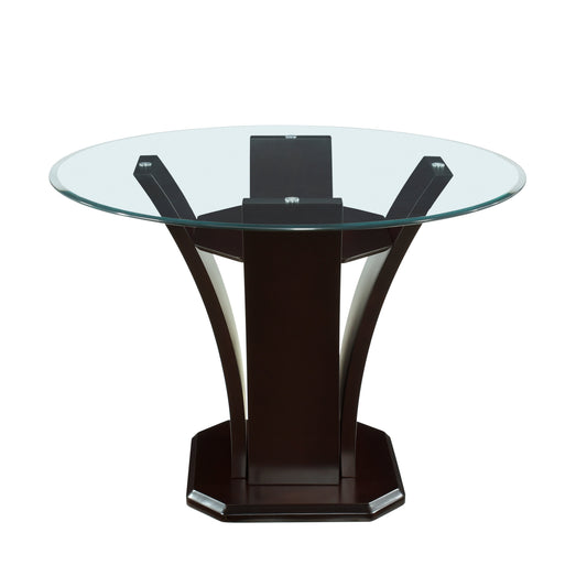 Daisy Dark Brown Glass-Top 48" Round Counter Height Table - SET | 710-36RDB | 710-36RDC | G48RD - Luna Furniture - Dallas Store
