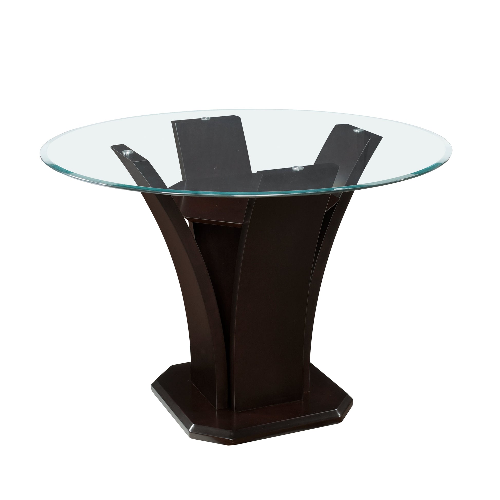 Daisy Dark Brown Glass-Top 48" Round Counter Height Table - SET | 710-36RDB | 710-36RDC | G48RD - Luna Furniture - Dallas Store
