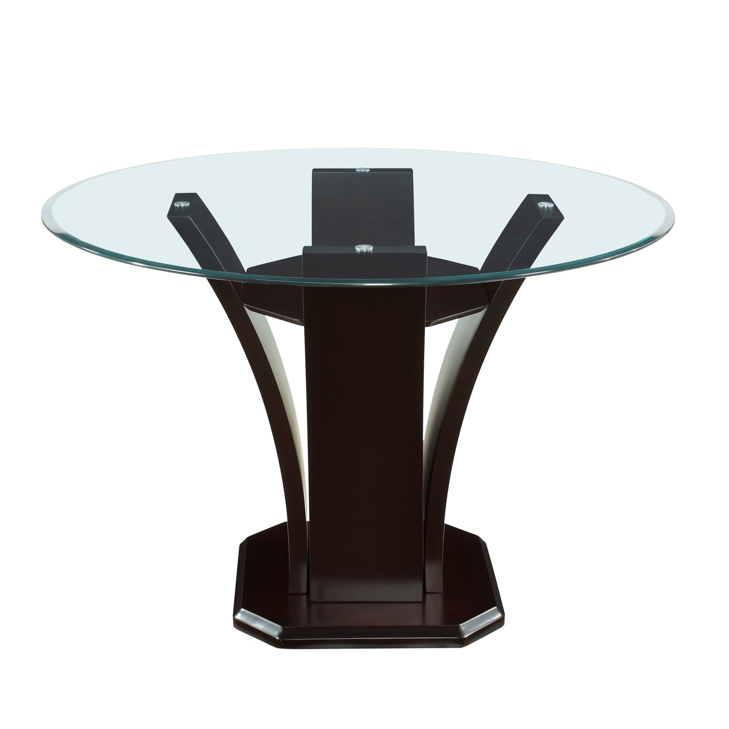 Daisy Dark Brown Glass-Top 54" Round Counter Height Table - SET | 710-36RDB | 710-36RDC | G54RD - Luna Furniture - Dallas Store