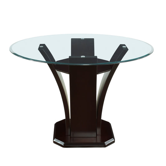 Daisy Dark Brown Glass-Top 54" Round Counter Height Table - SET | 710-36RDB | 710-36RDC | G54RD - Luna Furniture - Dallas Store