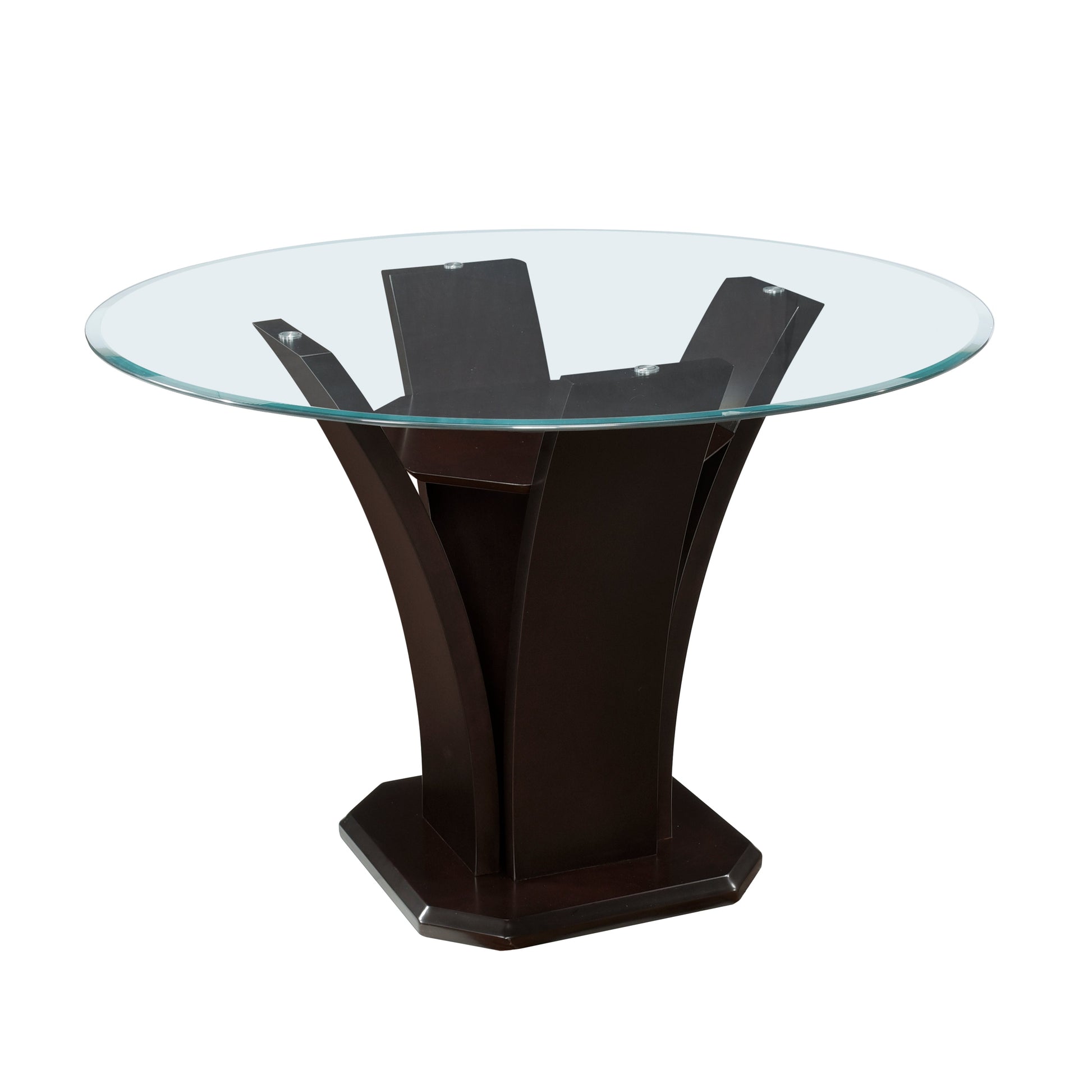 Daisy Dark Brown Glass-Top 54" Round Counter Height Table - SET | 710-36RDB | 710-36RDC | G54RD - Luna Furniture - Dallas Store
