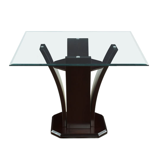 Daisy Dark Brown Glass-Top Square Counter Height Table - SET | 710-36RDB | 710-36RDC | G5454 - Luna Furniture - Dallas Store
