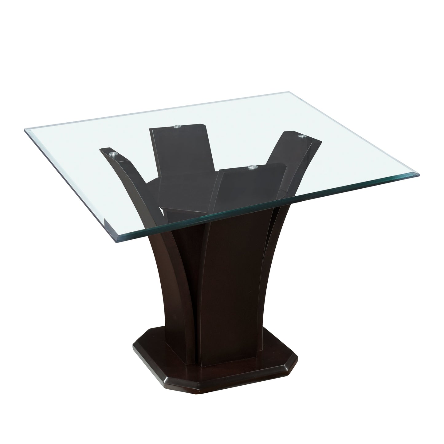 Daisy Dark Brown Glass-Top Square Counter Height Table - SET | 710-36RDB | 710-36RDC | G5454 - Luna Furniture - Dallas Store