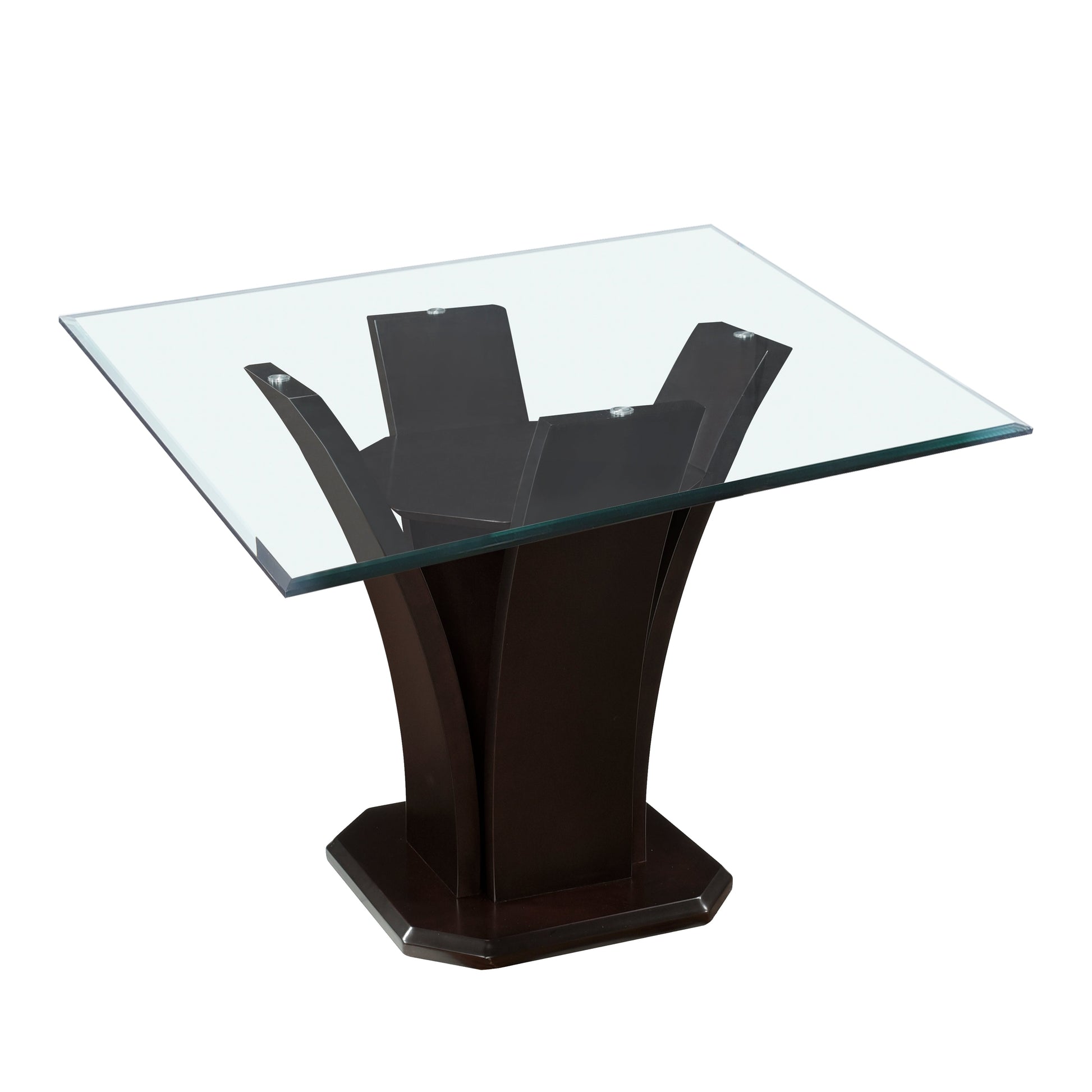 Daisy Dark Brown Glass-Top Square Counter Height Table - SET | 710-36RDB | 710-36RDC | G5454 - Luna Furniture - Dallas Store