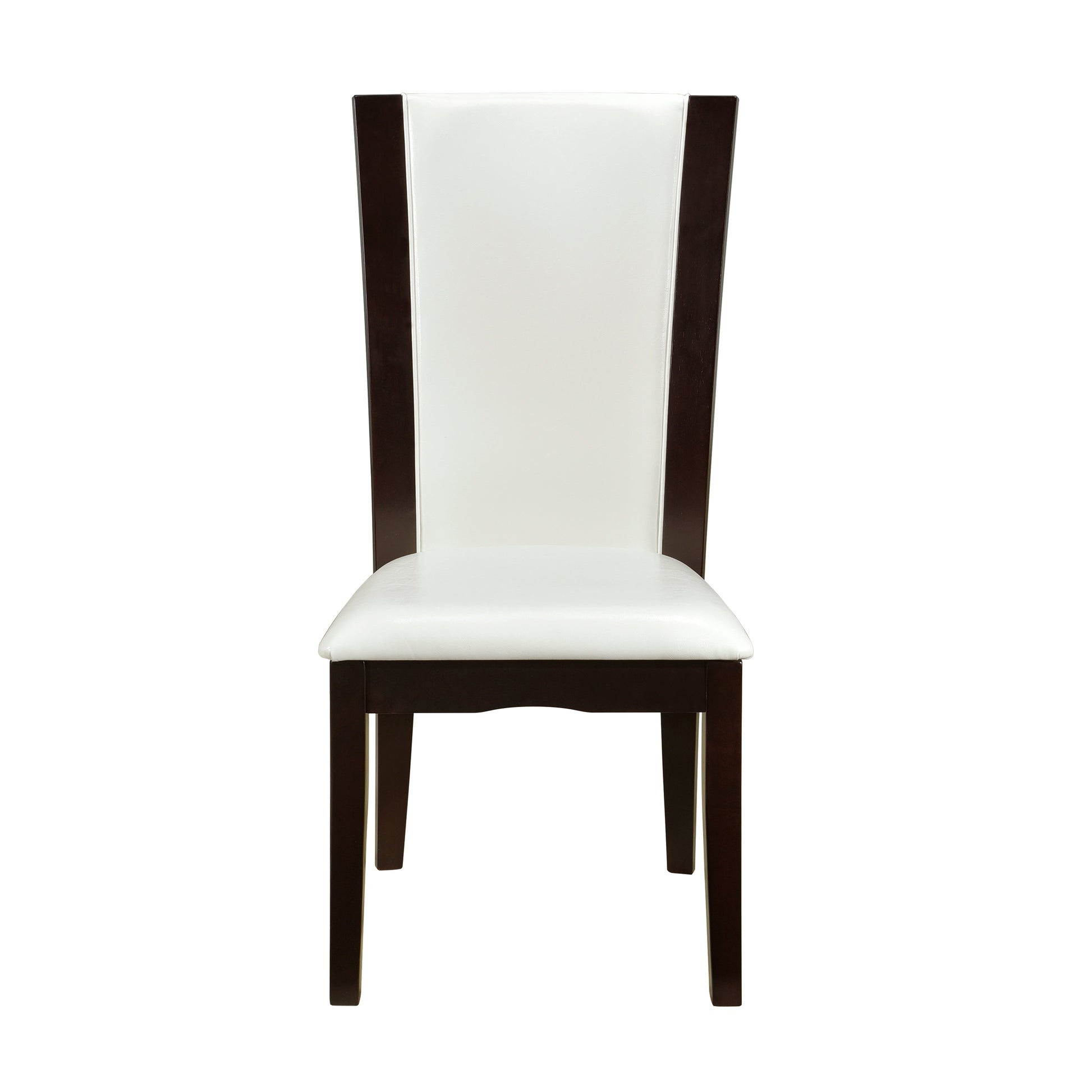 Daisy White/Dark Brown Side Chair, Set of 2 - 710WS - Luna Furniture - Dallas Store