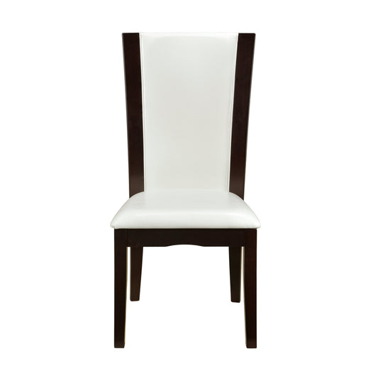 Daisy White/Dark Brown Side Chair, Set of 2 - 710WS - Luna Furniture - Dallas Store
