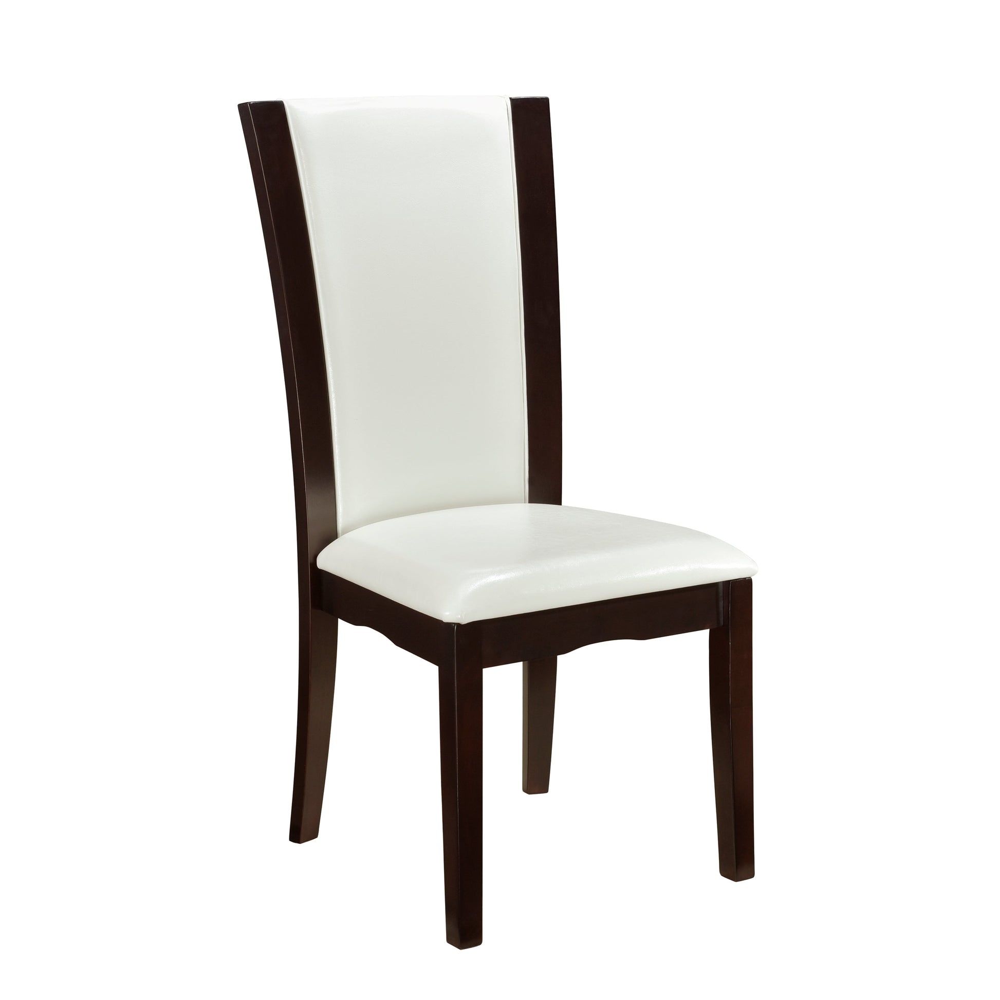 Daisy White/Dark Brown Side Chair, Set of 2 - 710WS - Luna Furniture - Dallas Store