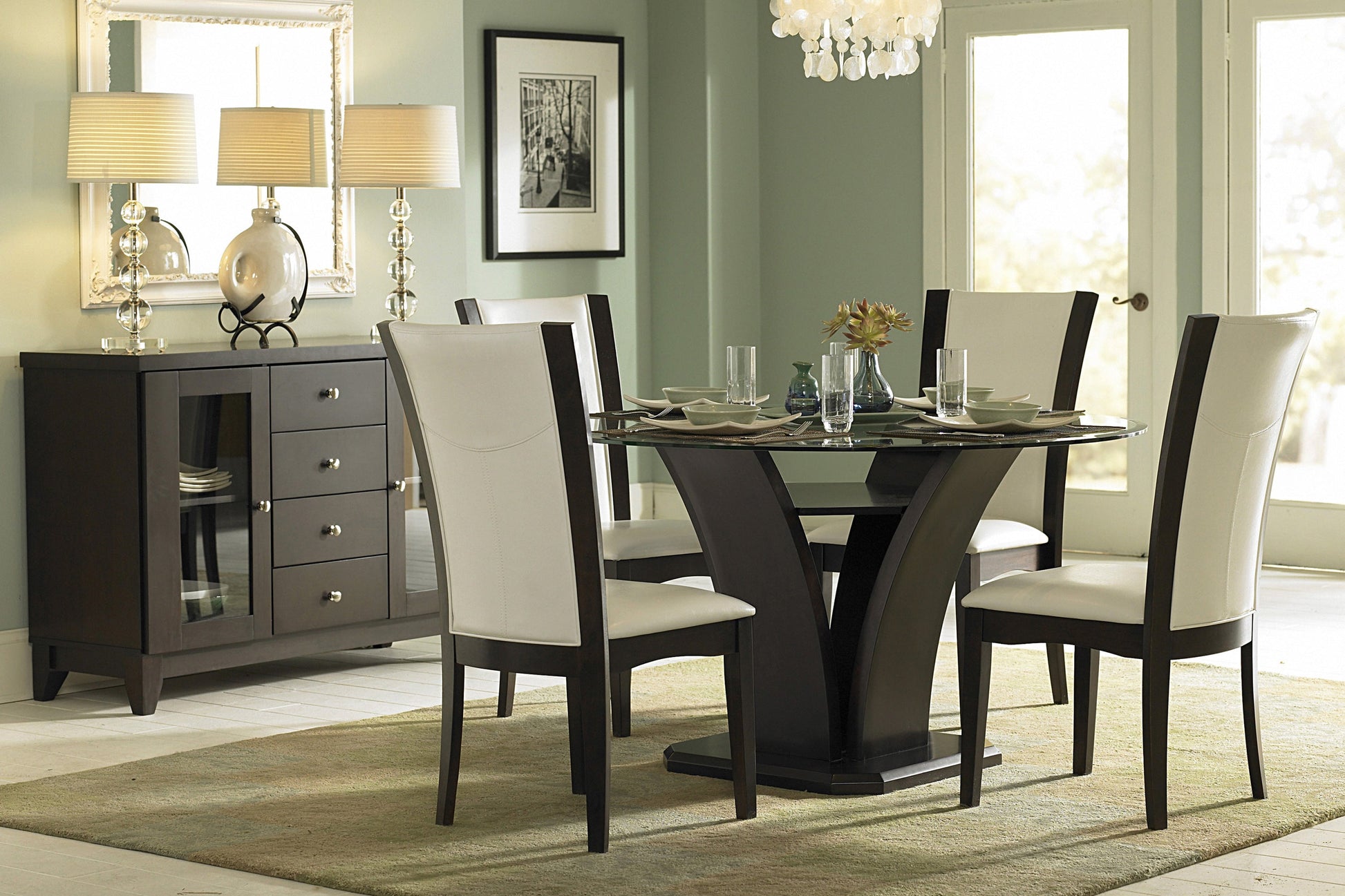 Daisy White/Dark Brown Side Chair, Set of 2 - 710WS - Luna Furniture - Dallas Store