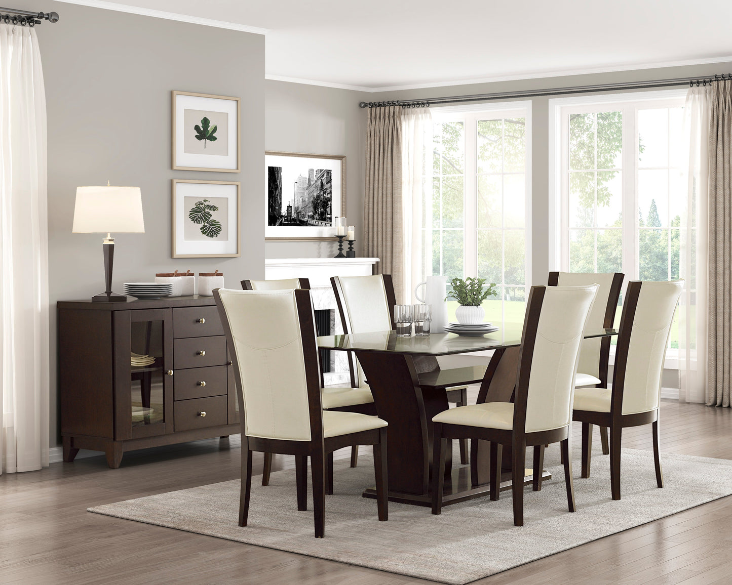 Daisy White/Dark Brown Side Chair, Set of 2 - 710WS - Luna Furniture - Dallas Store