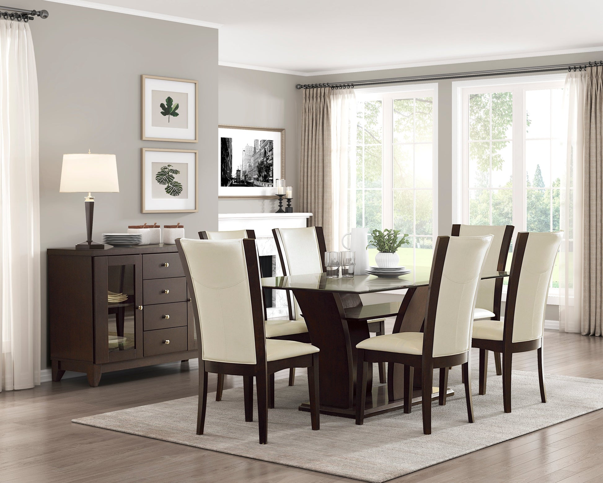Daisy White/Dark Brown Side Chair, Set of 2 - 710WS - Luna Furniture - Dallas Store